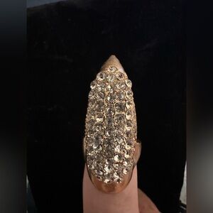 Nail Claw Rhinestone Ring